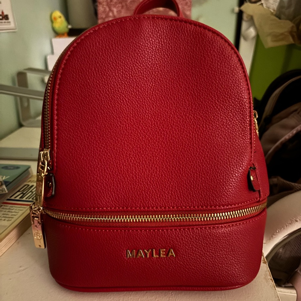 Maylea Red Backpack Purse @dennissha